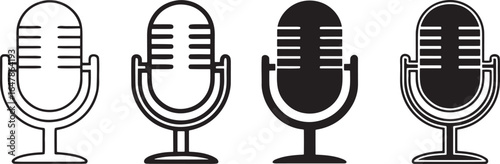 Vintage Microphones Collection Retro Audio Equipment