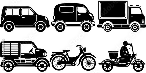 Black Vehicle Silhouette Collection