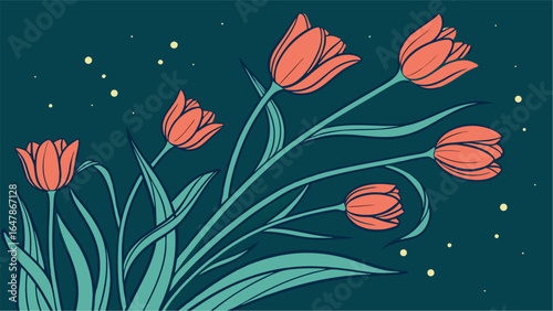 A vibrant cluster of unopened red tulips with distinct orange tips
