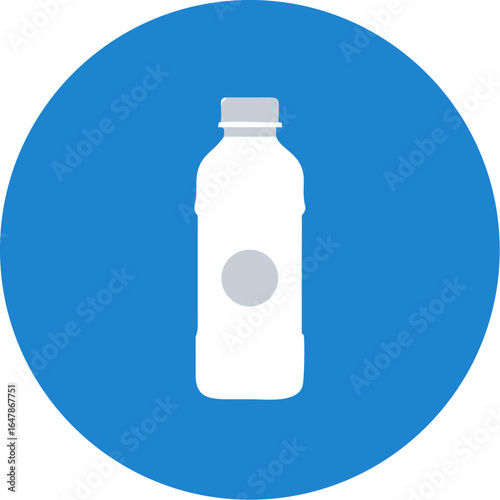 Minimalist flat design icon of a white water raft