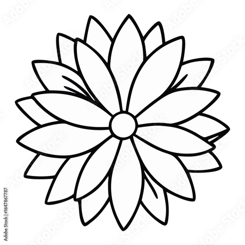 Simple elegant flower outline for design and creative projects needs