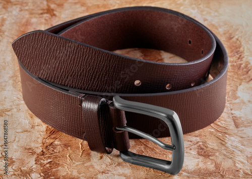 Men's stylish brown leather belt.
