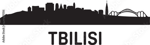 Tbilisi Skyline Silhouette Vector on White Background