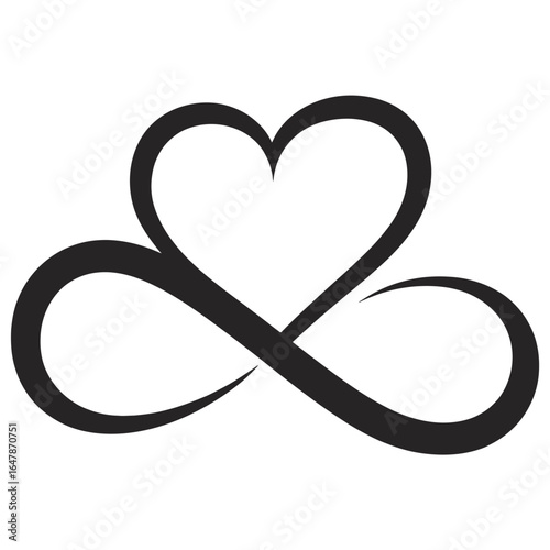 UntitledVector art of heart and infinity symbol isolated on white background, representing eternal love, a neverending bond, and the infinite possibilities of connection and devotion between two souls