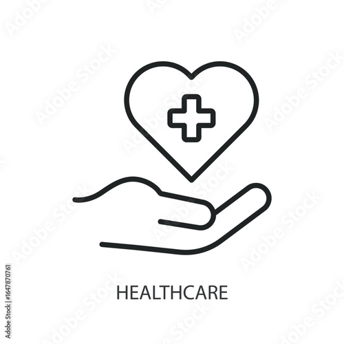Healthcare thin line vector icons.