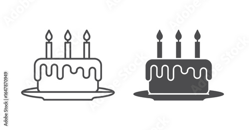 UntitledVector art of birthday cake with candles isolated on white background, a symbol of celebration, joy, and sweet indulgence, often enjoyed at parties and special occasions, a festive treat