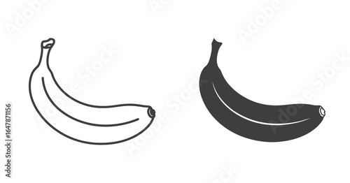 UntitledIllustration of a banana, isolated on white background, representing a healthy and nutritious fruit, ideal for visuals related to food, diet, and tropical produce