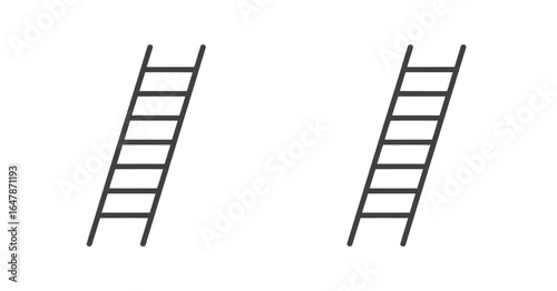 UntitledVector art of two ladders isolated on white background, representing access and construction, featuring a simple design with rungs for climbing, ideal for various tasks and projects requiring 