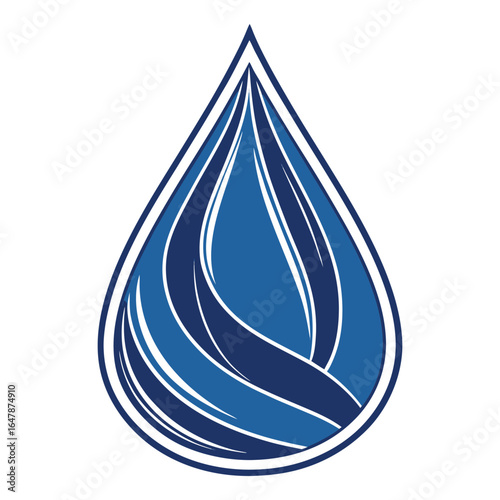 Vibrant blue water drop logo symbolizing purity, refreshment, and clean energy