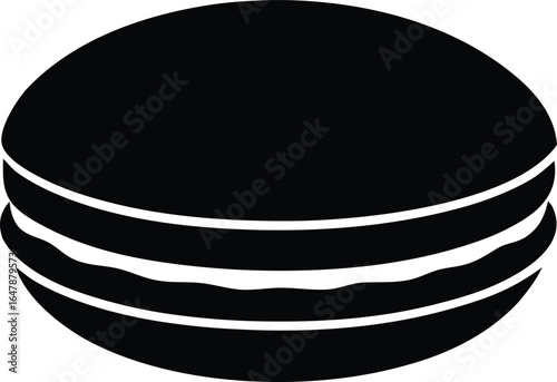  a delicious double layered macaron sweet treat silhouette vector