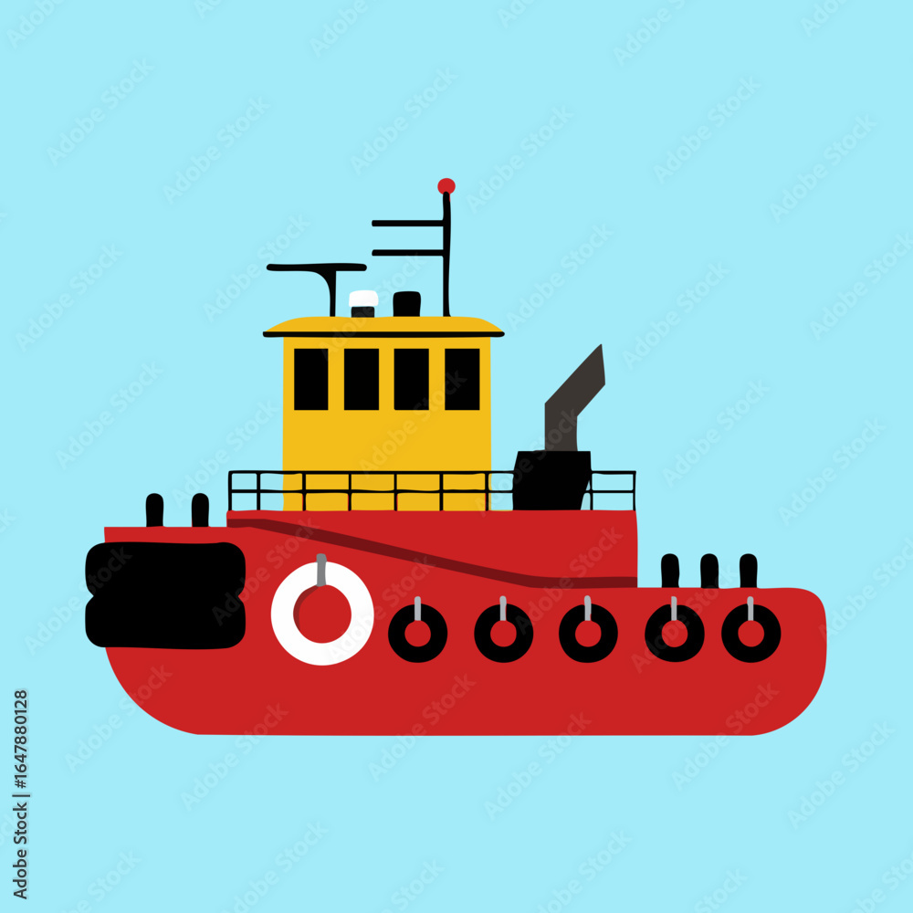 Obraz premium Tugboat Vector Illustration