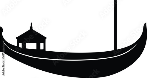 venetian gondola silhouette vector icon