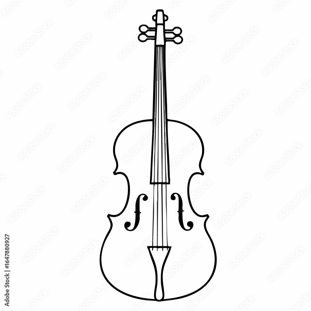 Fototapeta premium Violin Line Drawing