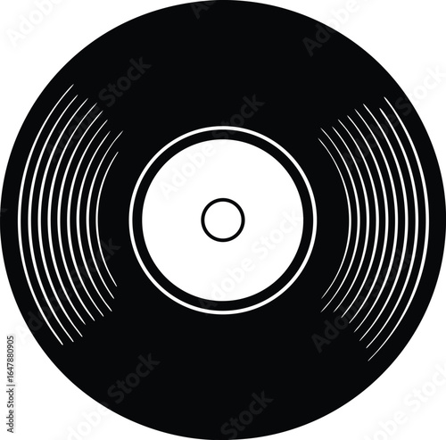vinyl record groove macro silhouette vector