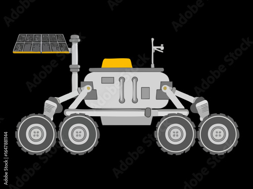 Six-Wheeled Planetary Rover with Solar Panel