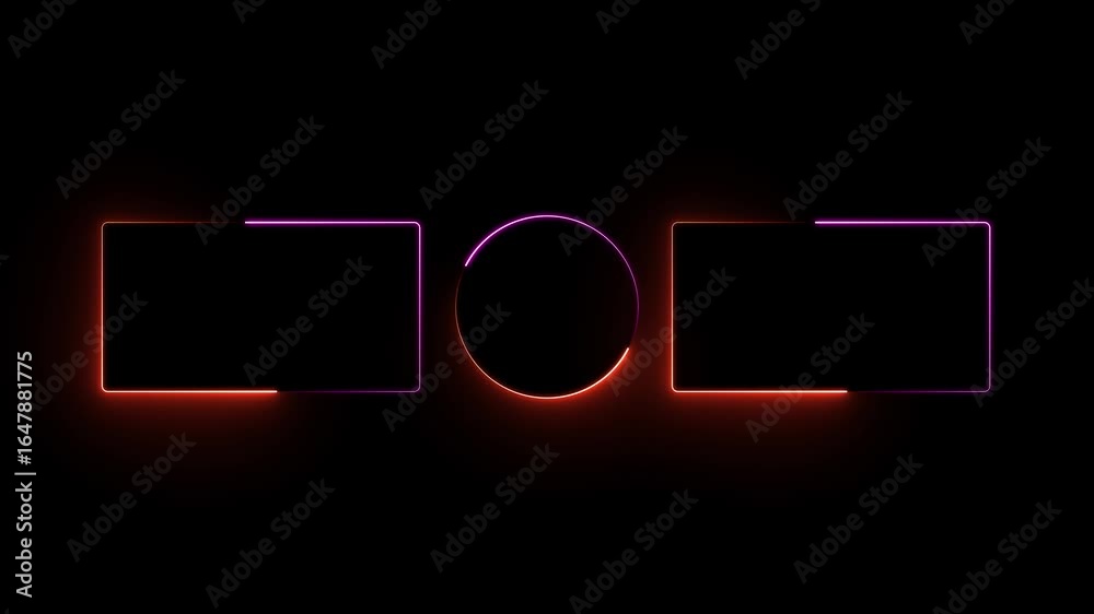 Youtube outro end card with neon colorful motion graphic 4k.