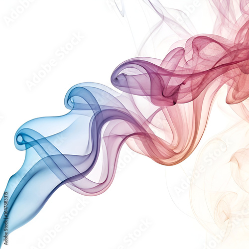 Elegant flowing smoke trails in vibrant pastel hues.