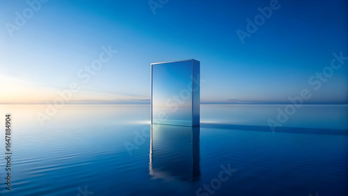 Wallpaper Mural Rectangular mirror reflecting blue sky on calm water reflection Torontodigital.ca