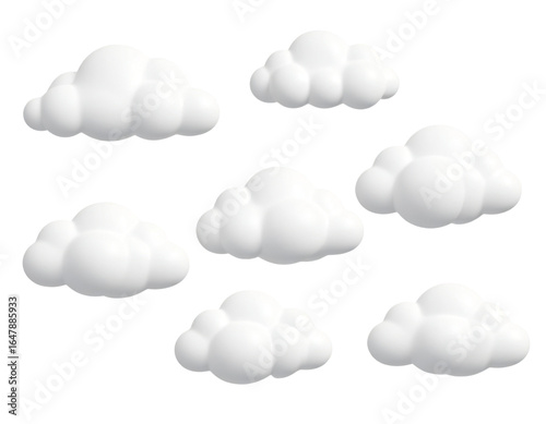 set of white clouds