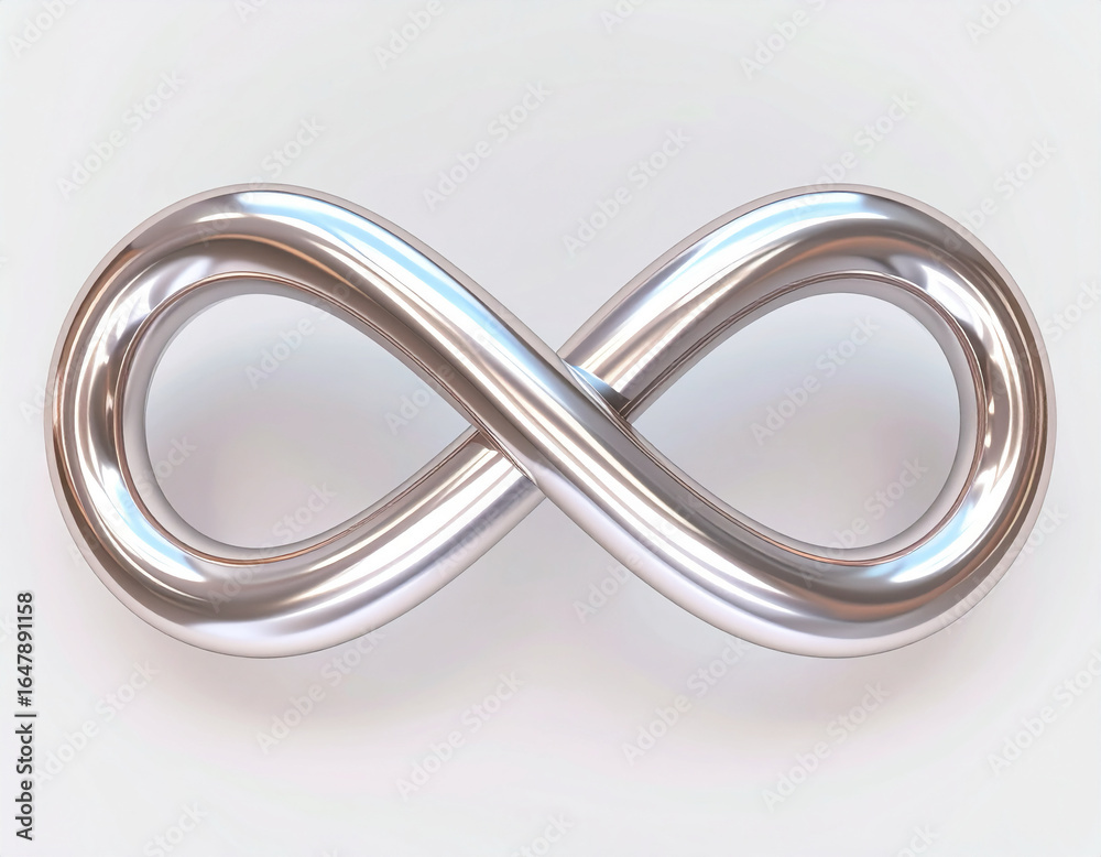 Naklejka premium Liquid chrome infinity loop