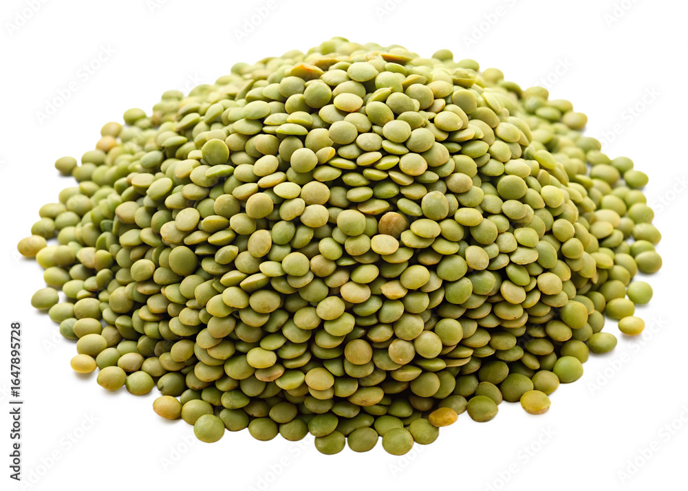 Lentils (green) seeds isolated on white background png Lentils (green) seeds isolated on white background png