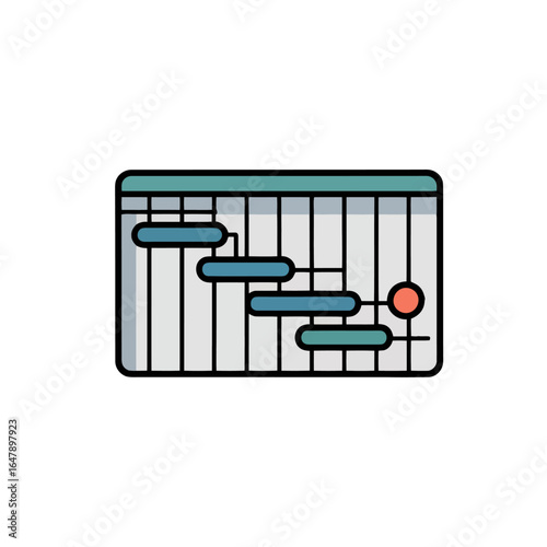 Gantt Chart Illustration Depicting Project Timeline with Task Dependencies and Critical Path