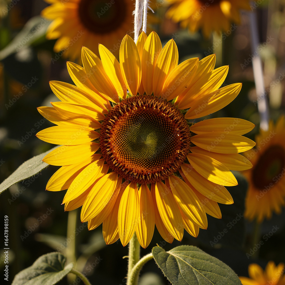 Fototapeta premium Dried Sunflower Heads Hanging Faded Autumn