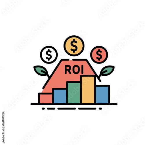 Growing Investment Returns A Visual Representation of Financial Growth and Positive Return on Investment