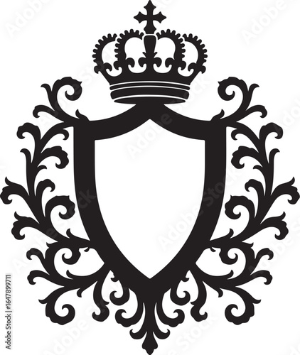 Royal Crest Emblem with Crown and Laurel"