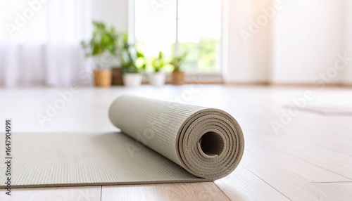 yoga mat at modern living room