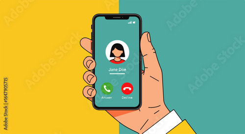 Incoming Call on Smartphone Displaying Jane Doe's Contact
