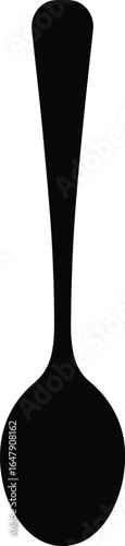 Black spoon silhouette utensil cutlery