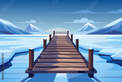Minimal Realistic Ancient Wooden Pier