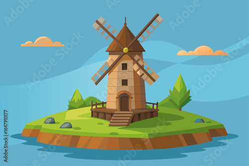 Minimal Realistic Textured Windmill