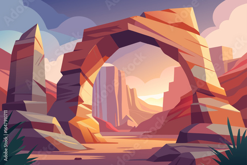 Pastel Color Rustic Rock Arch In Cany