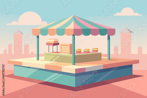 Pastel Color Smooth Market Table On