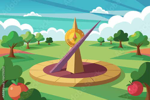 Realistic Simple Colorful Sun Dial