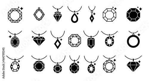 A Collection of Elegant Diamond Pendants and Gemstone Jewelry Designs Showcasing Various Cuts and Settings