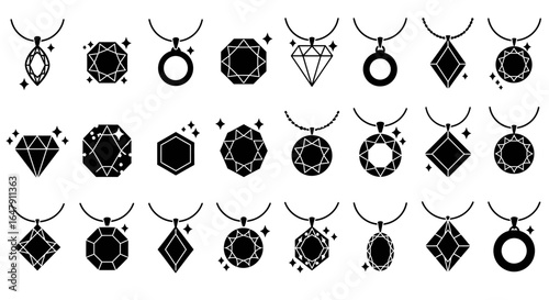 Collection of Various Gemstone Pendants and Jewelry Charms Featuring Sparkling Diamond Cuts and Geometric Shapes