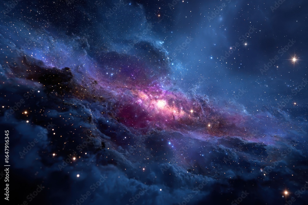 Fototapeta premium Stunning view of the universe displaying vibrant colors and luminous stars illuminating the vast celestial expanse