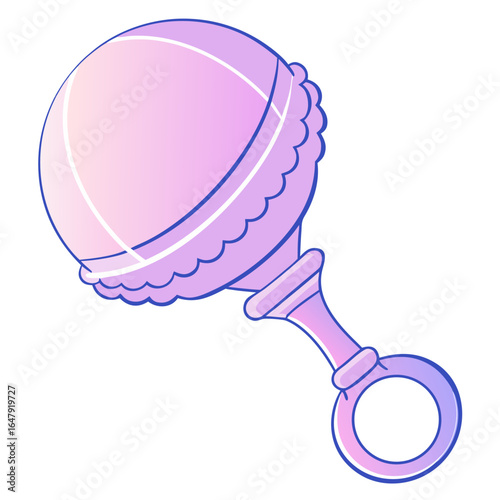 Baby rattle design for infants, colorful and playful, vector icon in trendy design