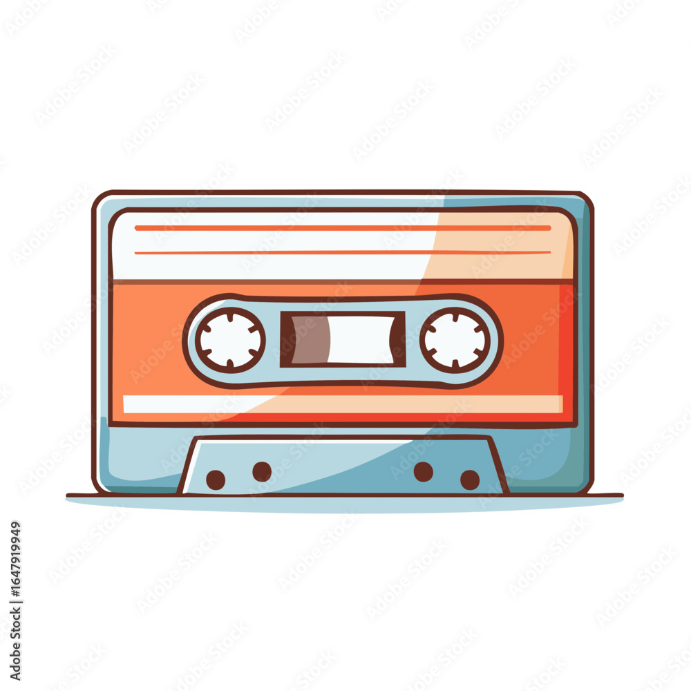 Naklejka premium Retro Audio Cassette Illustration Design Element for Vintage Sound Media