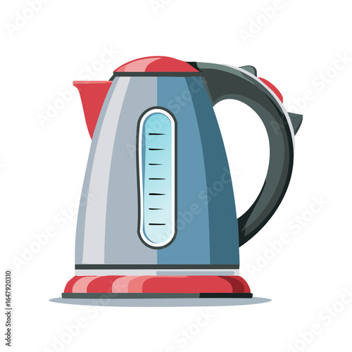 Modern electric kettle illustration. Colored vector graphic of a kitchen appliance.