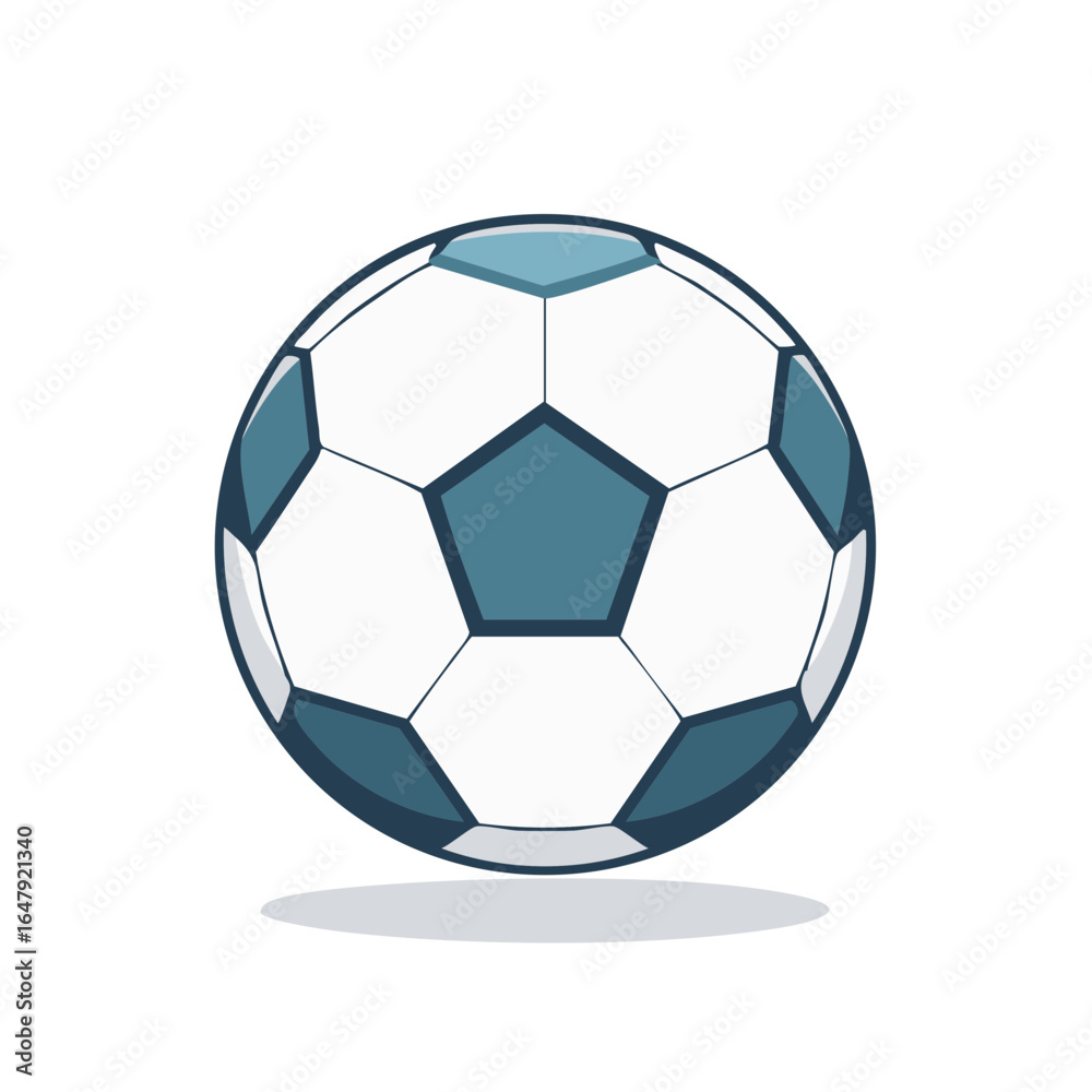Obraz premium Classic Soccer Ball Illustration with Teal Accents and Shadow