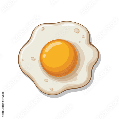 fried egg flat illustration set