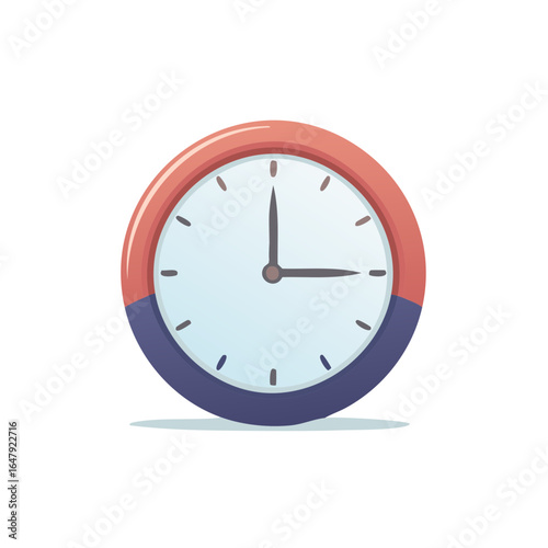 Clock with Orange and Purple Bezel Illustration for time management concept or design element