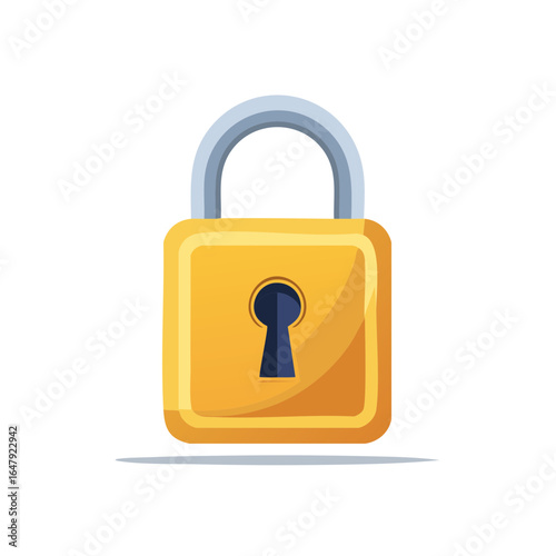 Vector illustration of a golden padlock icon symbolizing security, privacy, and protection