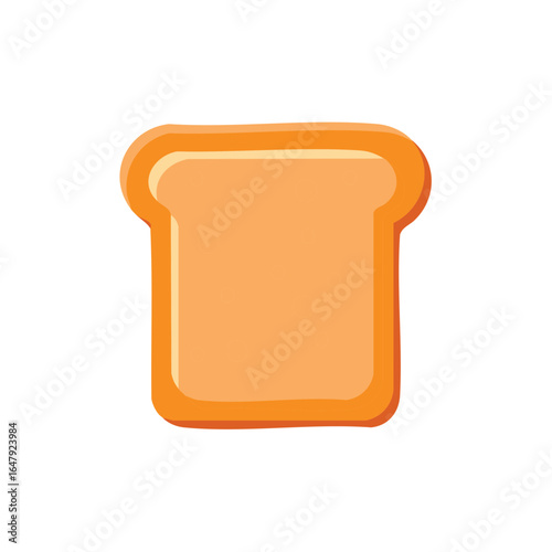 Cartoon slice of bread, toasted bread slice, breakfast food with simple design
