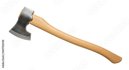 Isolated Axe with Wooden Handle