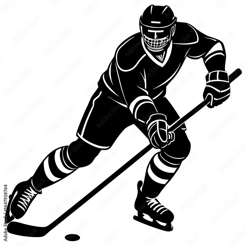 Obraz premium hockey player vector silhouette 